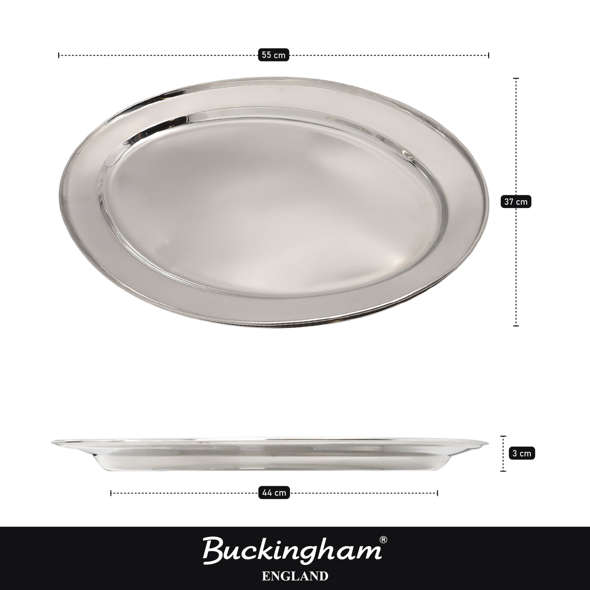 Buckingham Stainless Steel Oval Tray