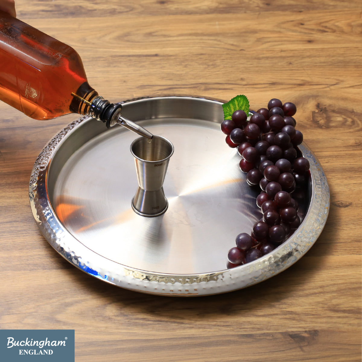 Buckingham Stainless Steel Round Bar Tray 35 cm