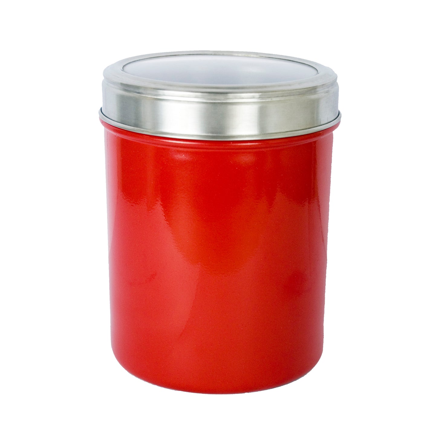 Buckingham Stainless Steel Set Storage Canister with Acrylic Lid 13 cm Red