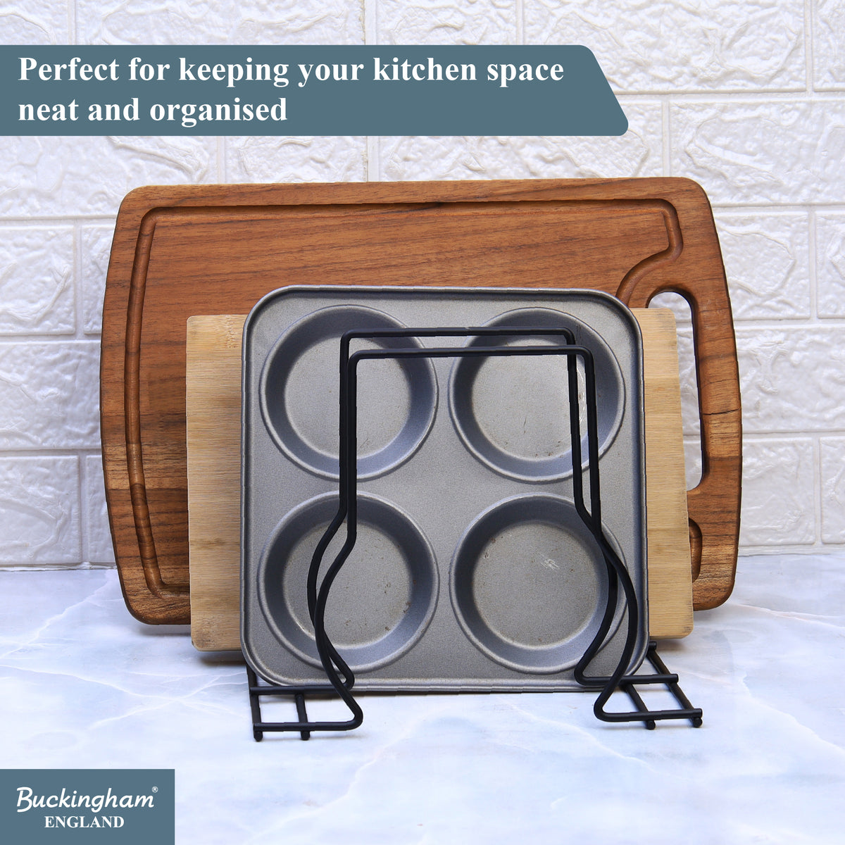 Buckingham Premium Kitchen Organiser Rack Black