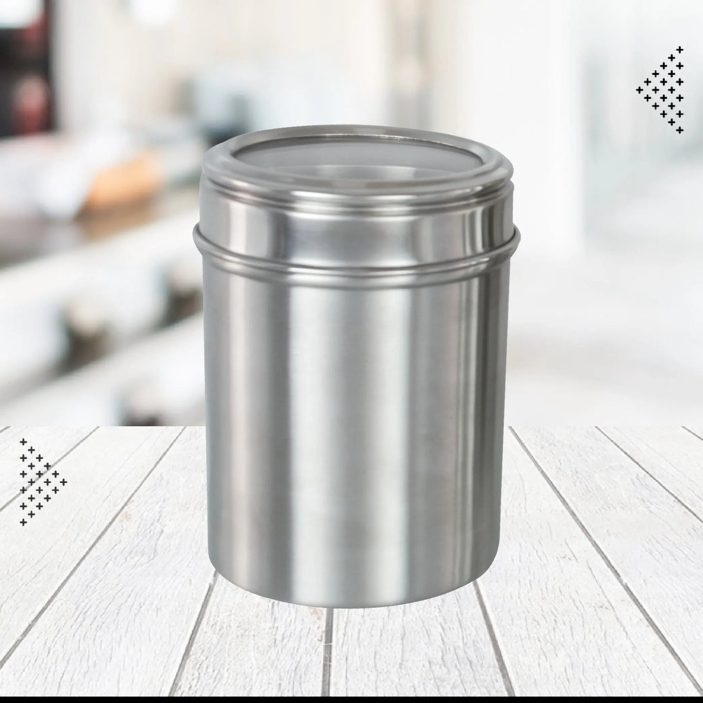 Buckingham Stainless Steel Storage Canisters with Matte Finish Acrylic Lid, 14 cm Matt Finish Buckingham Buckingham Cookware UK