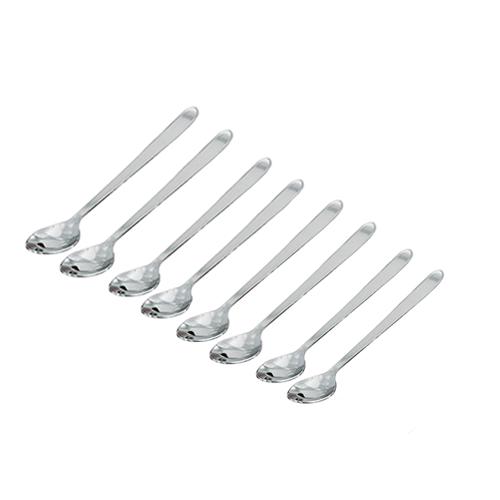Buckingham  Pack of 8 Stainless Steel Long Latte Spoons Long Handle
