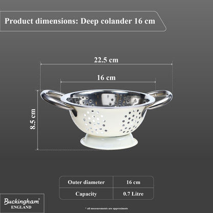 Buckingham Stainless steep Deep colander Cream