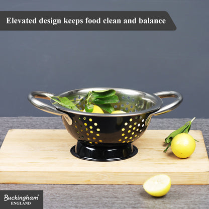 Buckingham Stainless Steel Deep Colander Black