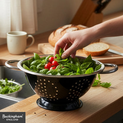 Buckingham Stainless Steel Deep Colander Black