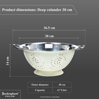 Buckingham Stainless steep Deep colander Cream