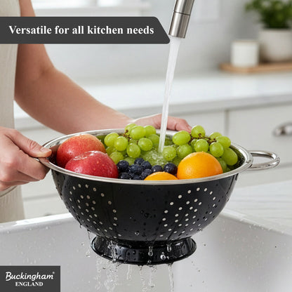 Buckingham Stainless Steel Deep Colander Black