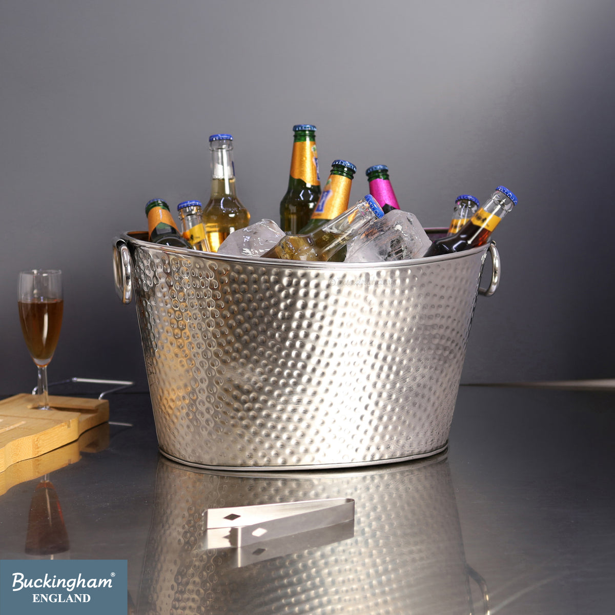 Buckingham Stainless Steel Multi-Purpose / Beverage Tub Hammered