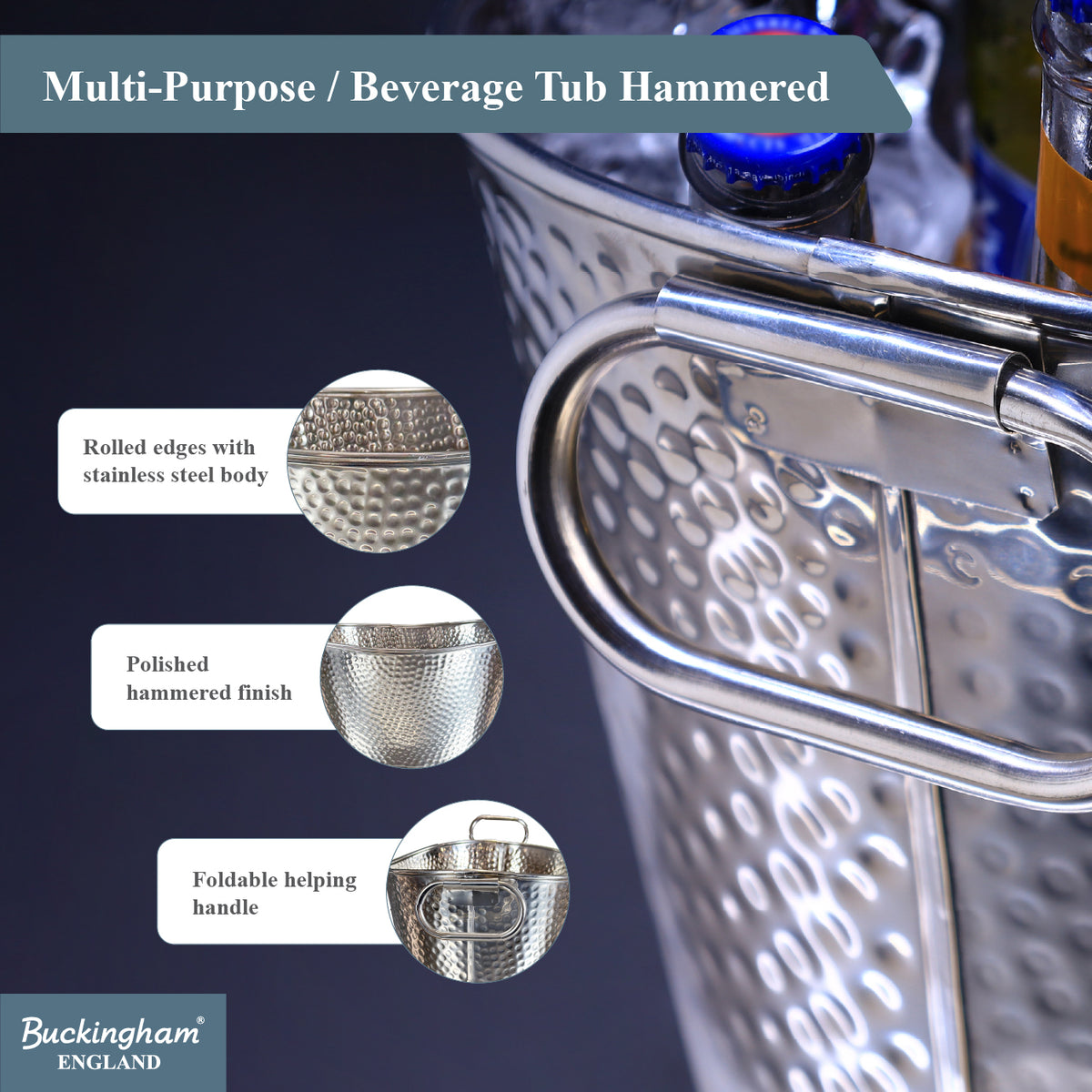 Buckingham Stainless Steel Multi-Purpose / Beverage Tub Hammered