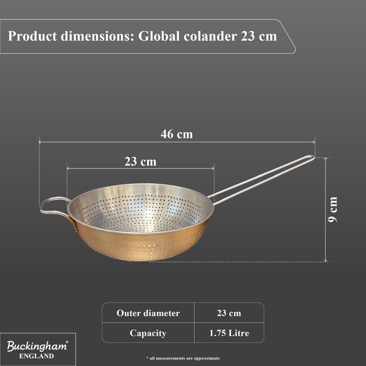 Buckingham Global Colander 22 cm , Long Handle