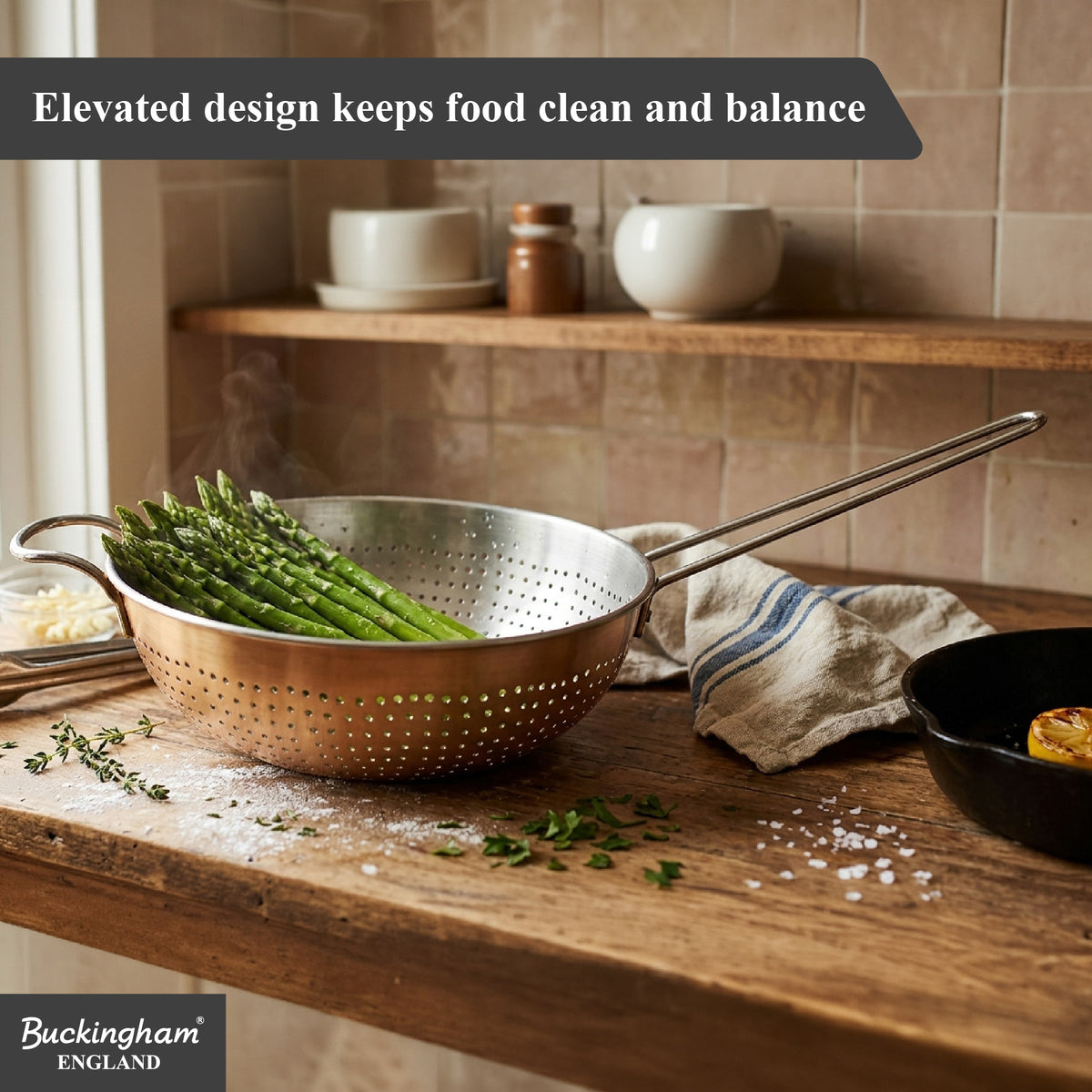 Buckingham Global Colander 22 cm , Long Handle