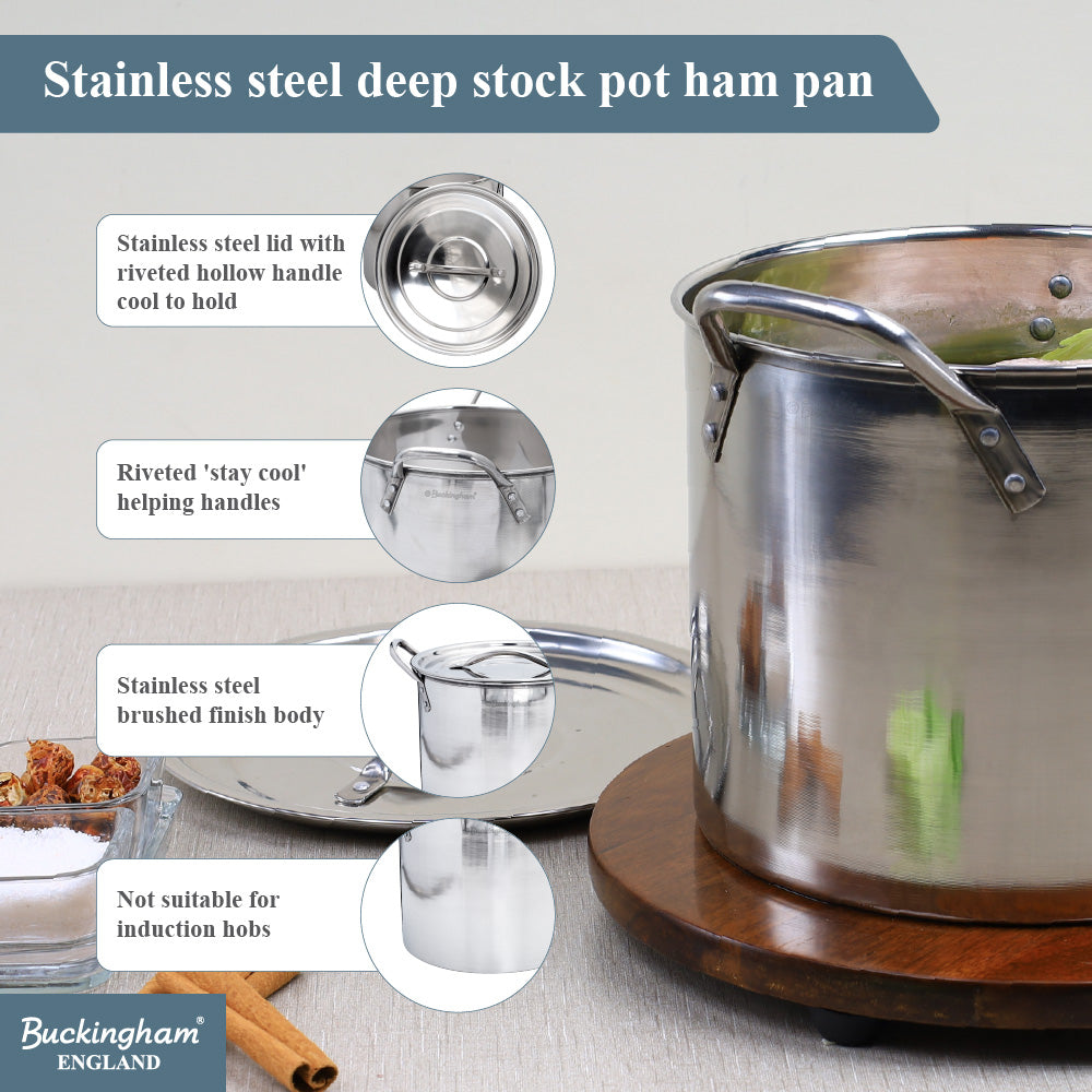 Buckingham Stainless Steel Stock Pot Set of 4 Piece with Lids