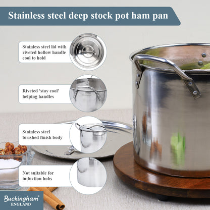 Buckingham Stainless Steel Stock Pot Set of 4 Piece with Lids