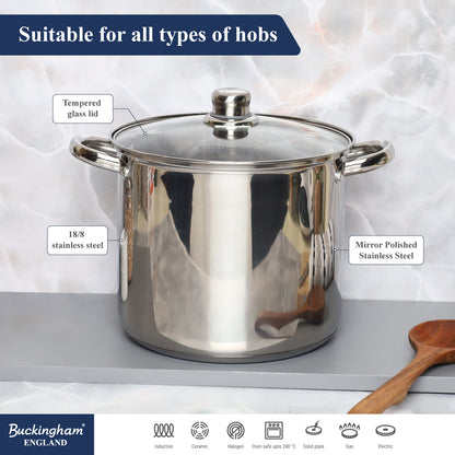 Stainless Steel Stock Pot with Glass Lid