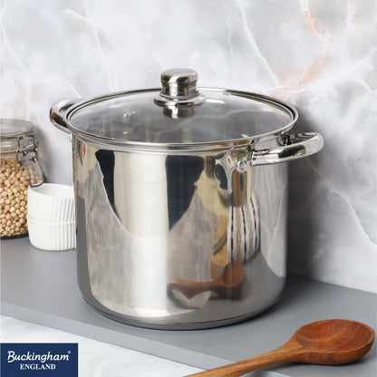 Stainless Steel Stock Pot with Glass Lid