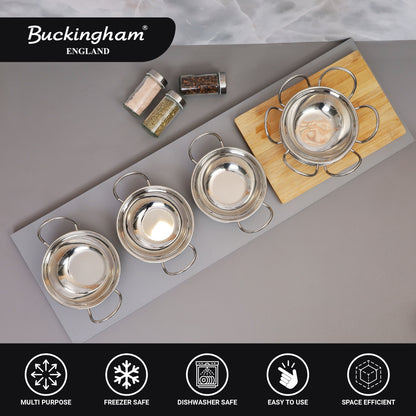 Buckingham Pack of 6 Stainless Steel  Balti Dish 15 cm