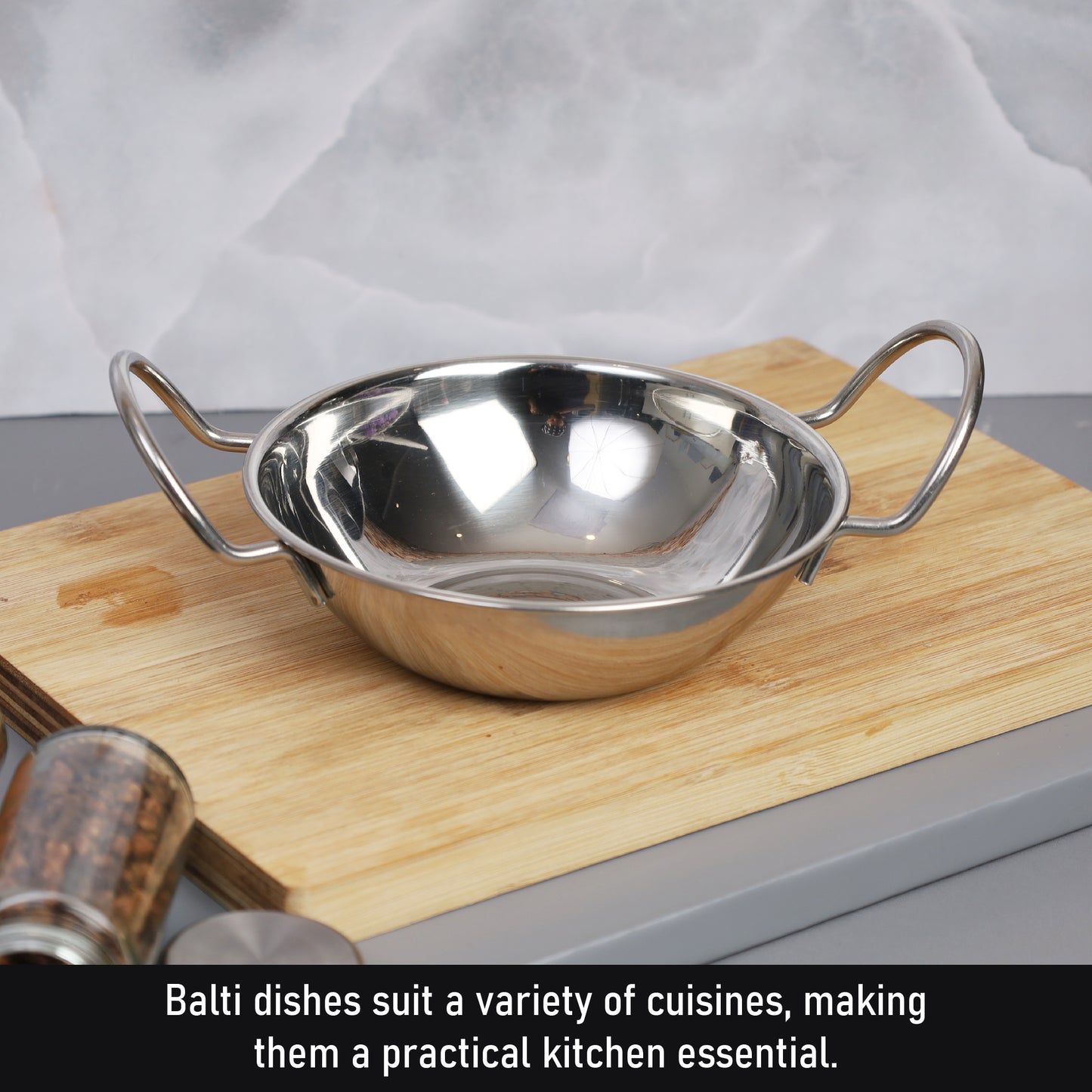 Buckingham Pack of 6 Stainless Steel  Balti Dish 15 cm