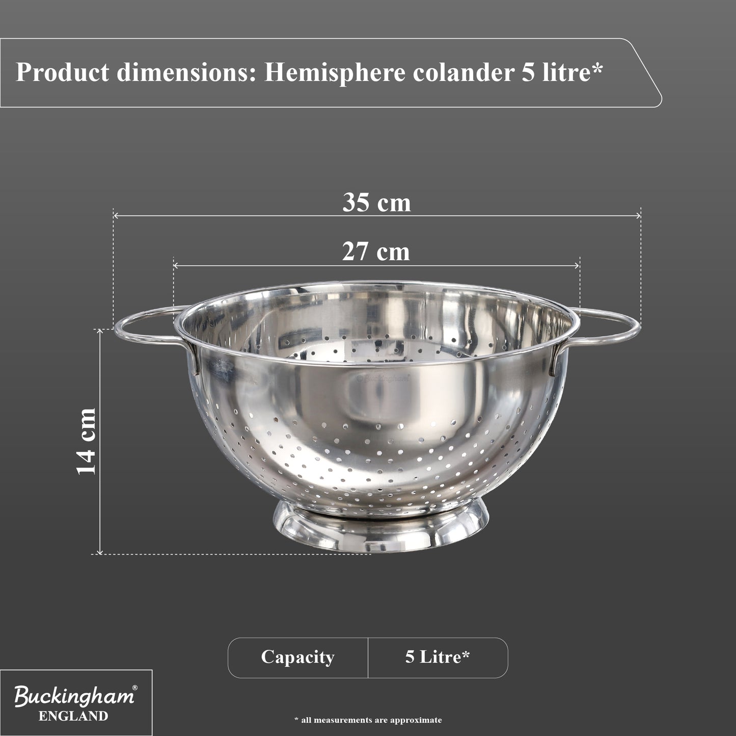 Buckingham Stainless Steel Hemisphere Colander