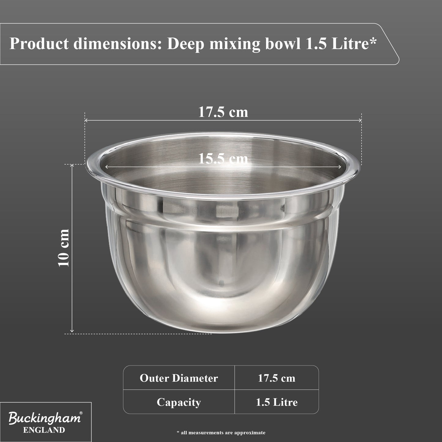 Buckingham Stainless Steel Salad Mixing Bowl