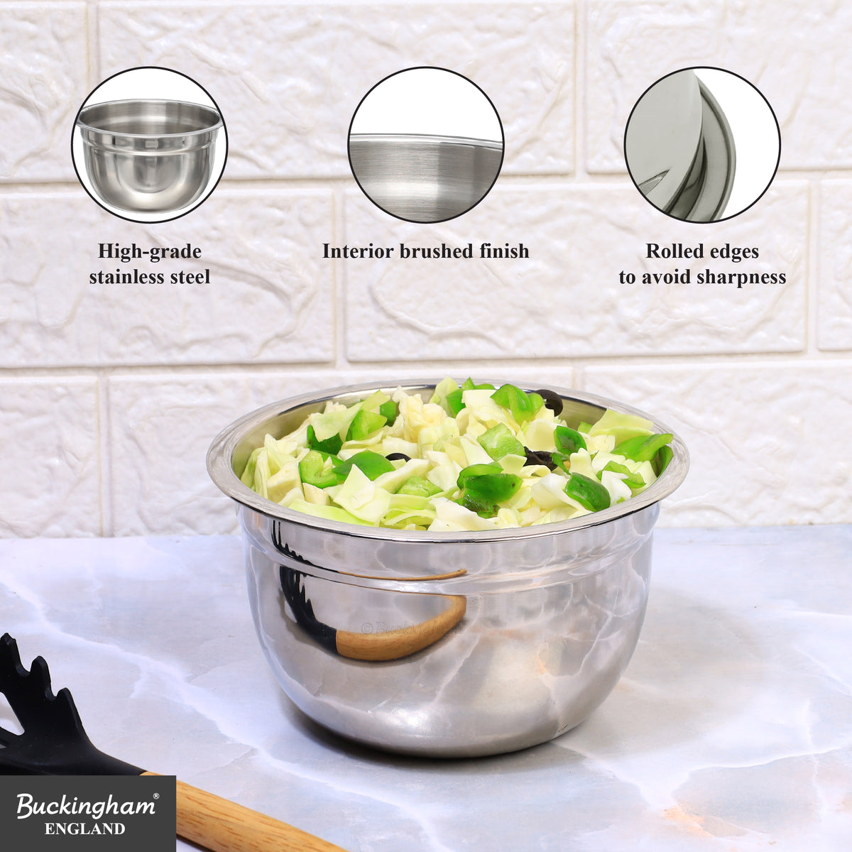 Buckingham Stainless Steel Salad Mixing Bowl
