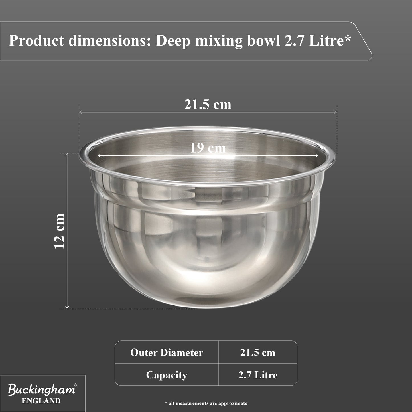 Buckingham Stainless Steel Salad Mixing Bowl