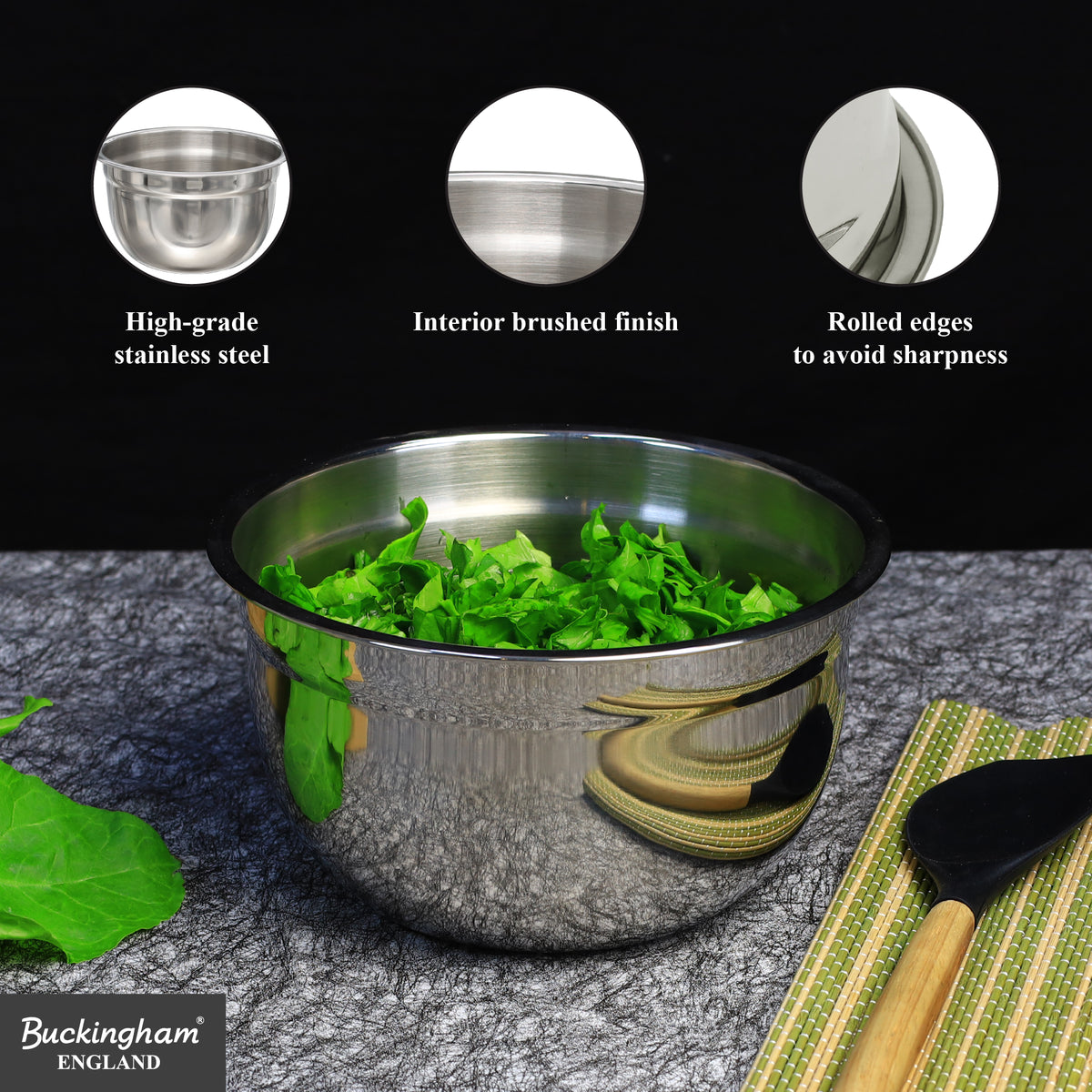 Buckingham Stainless Steel Salad Mixing Bowl