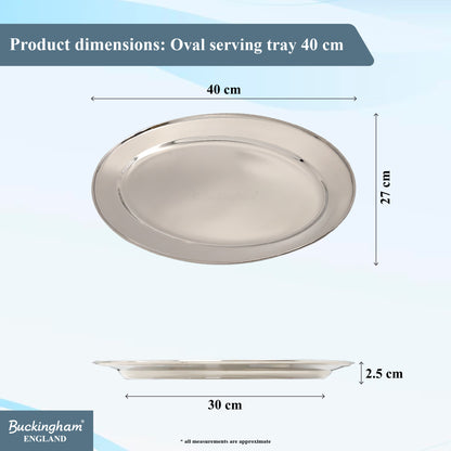 Buckingham Stainless Steel Oval Tray