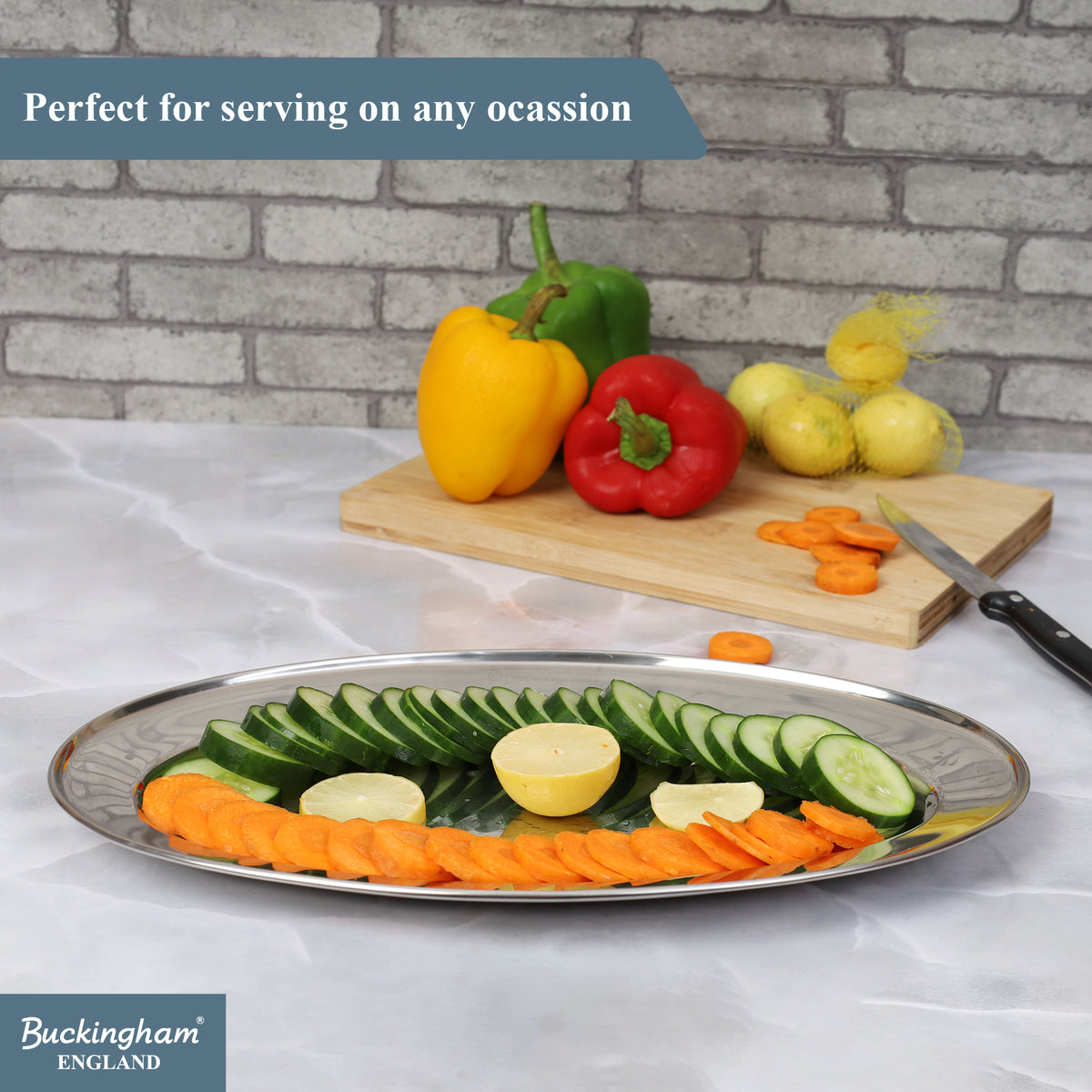 Buckingham Stainless Steel Oval Tray