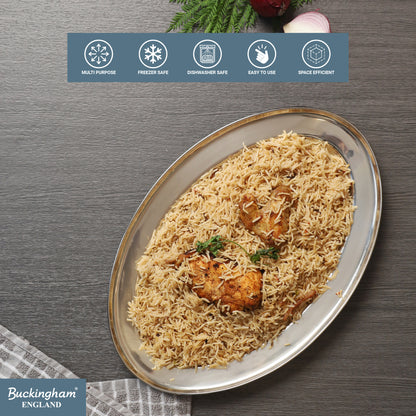 Buckingham Stainless Steel Oval Tray