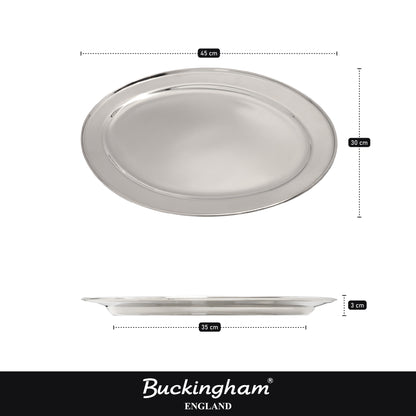 Buckingham Stainless Steel Oval Tray