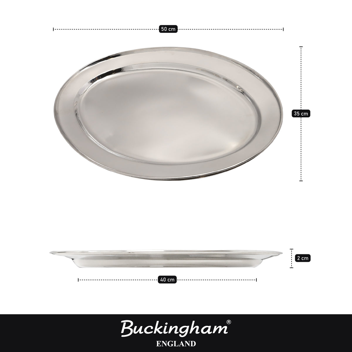 Buckingham Stainless Steel Oval Tray