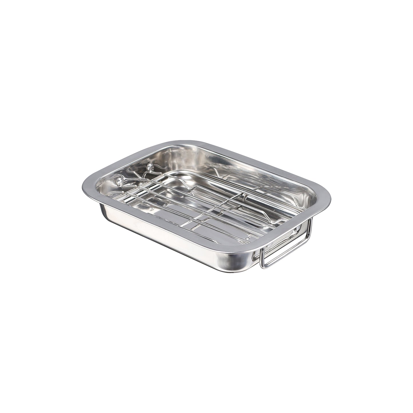 Buckingham Stainless Steel Roasting Pan with Strong Riveted Handles.