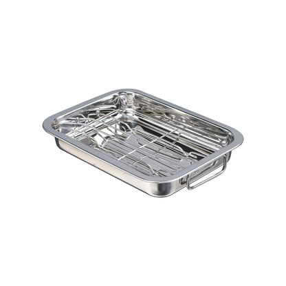 Buckingham Stainless Steel Roasting Pan with Strong Riveted Handles.