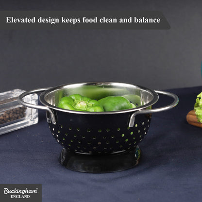 Buckingham Stainless Steel Hemisphere colander / strainer Black