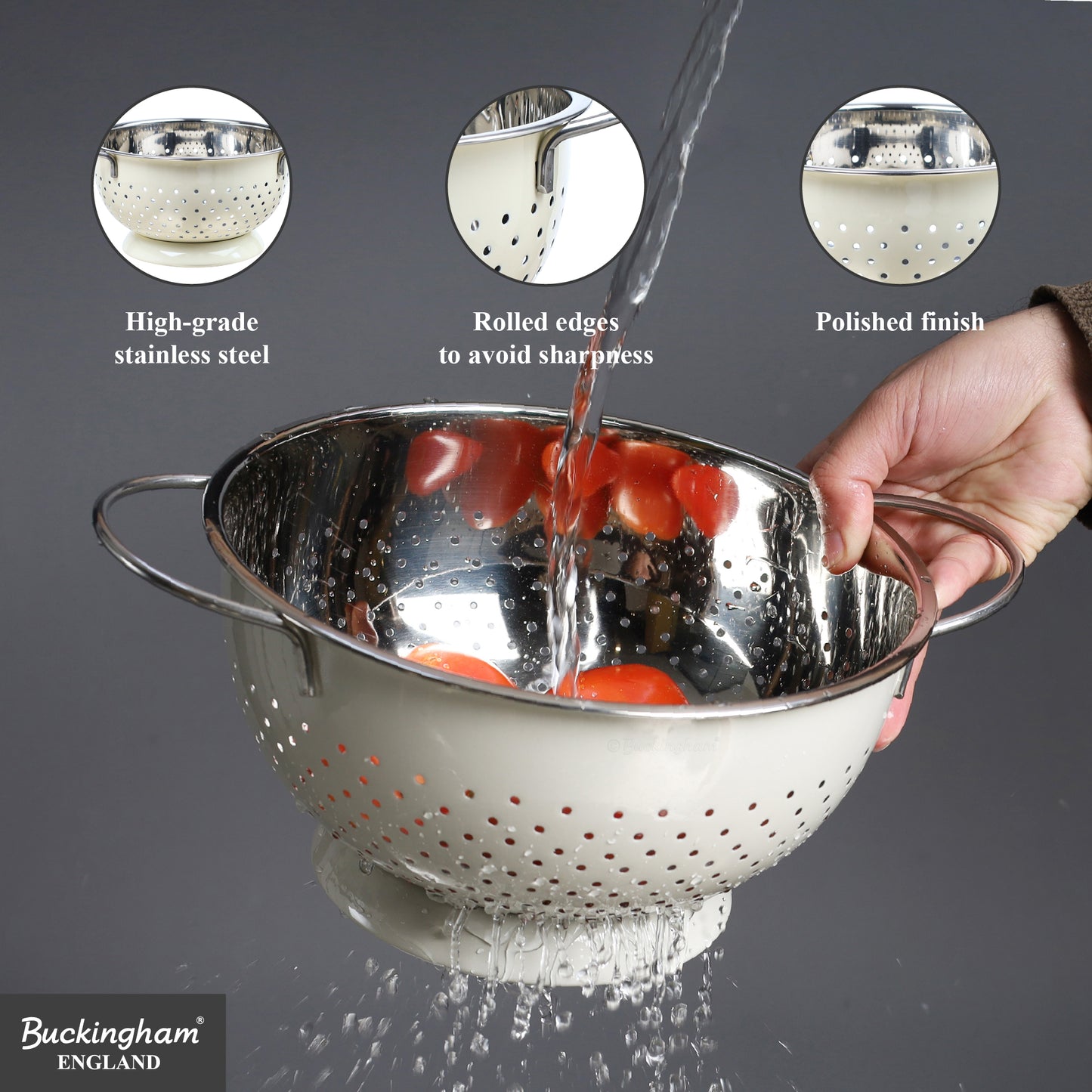 Buckingham Hemisphere colander / strainer , Cream