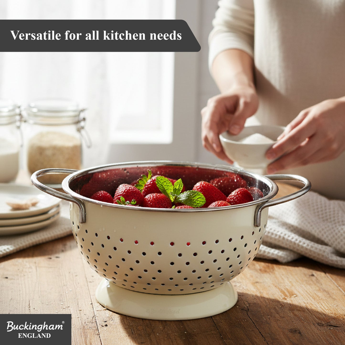 Buckingham Hemisphere colander / strainer , Cream