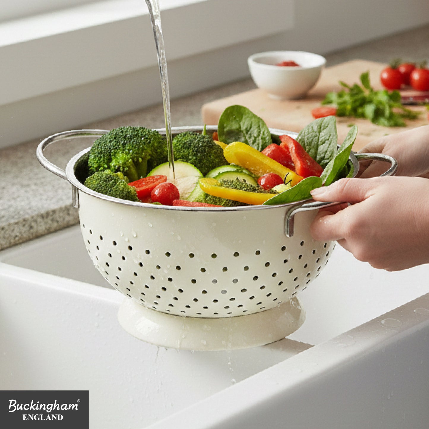 Buckingham Hemisphere colander / strainer , Cream