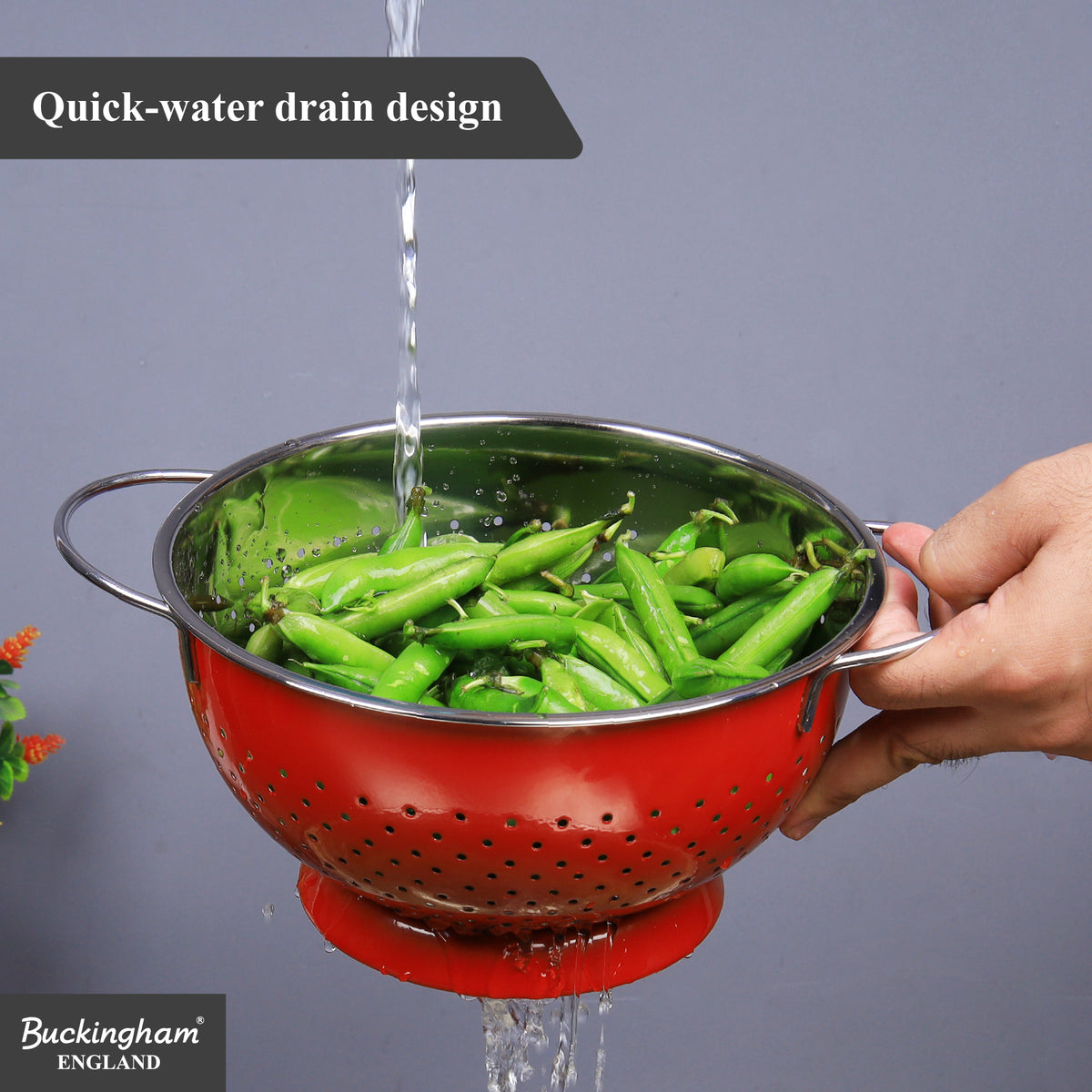 Buckingham Hemisphere colander / strainer , Red