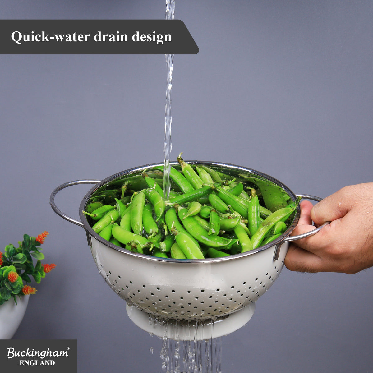 Buckingham Hemisphere colander / strainer , Ivory Grey