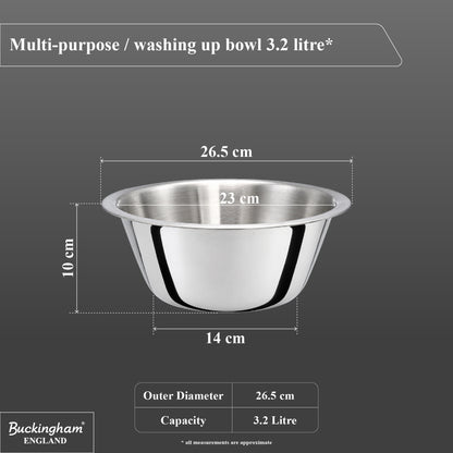 Buckingham Stainless Steel Multi Purpose Washing Up Bowl