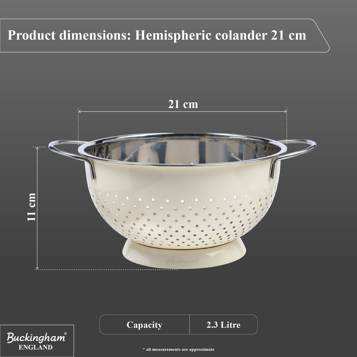 Buckingham Hemisphere colander / strainer , Cream