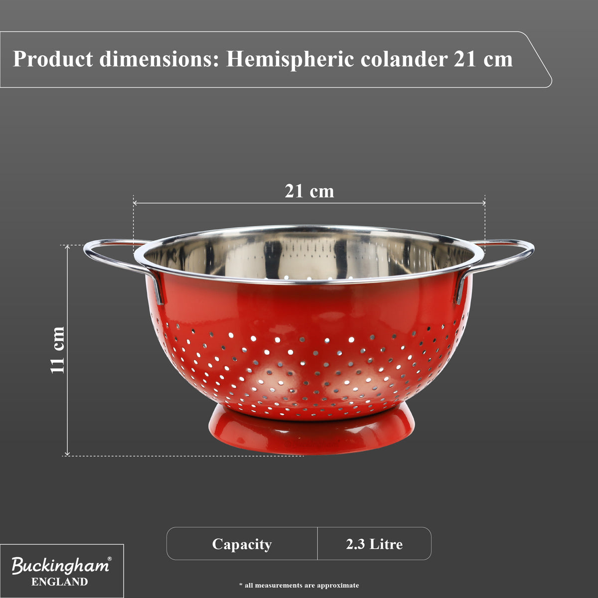Buckingham Hemisphere colander / strainer , Red
