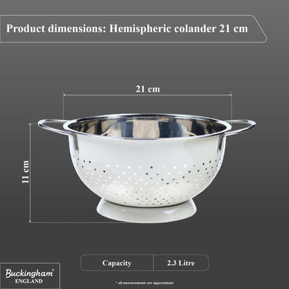 Buckingham Hemisphere colander / strainer , Ivory Grey