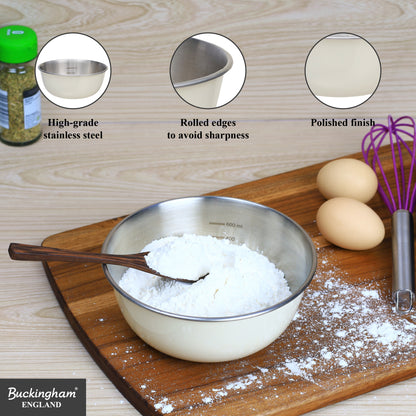 Buckingham Stainless Steel Deep Mixing Bowl Cream