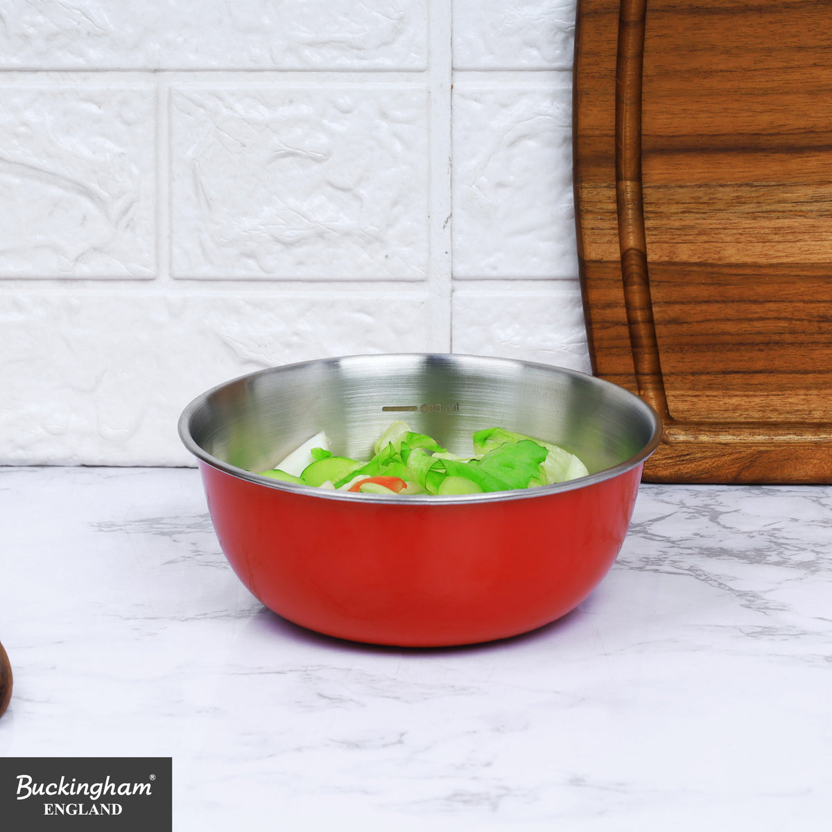 Buckingham Stainless Steel Deep Mixing Bowl / Baking Bowl Red