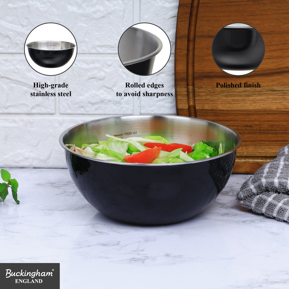 Buckingham Deep Stainless Steel Mixing Bowls