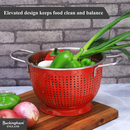 Buckingham Stainless Steel Tropical Deep Colander Red