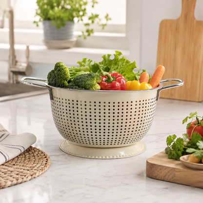 Buckingham Stainless Steel Tropical Deep Colander Cream