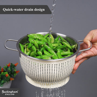 Buckingham Stainless Steel Tropical Deep Colander Cream