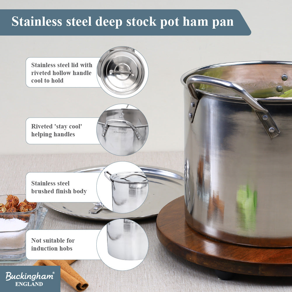 Buckingham Stainless Steel Stock Pot Set of 5 Piece with Lids
